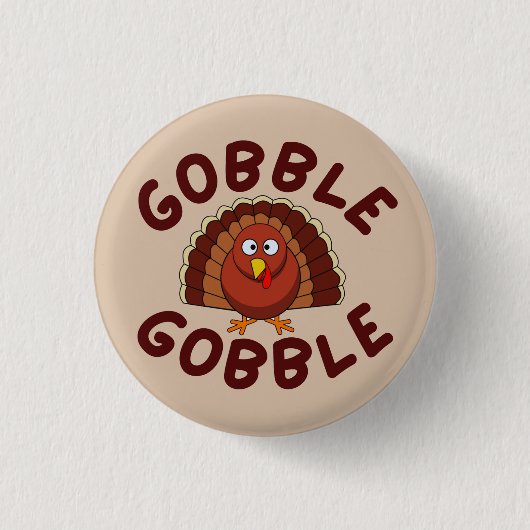 Gobble Gobble Thanksgiving  Ronde Button 3,2 Cm (Voorkant)
