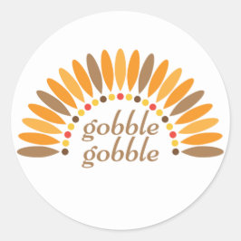 Gobble Gobble Thanksgiving Ronde Sticker