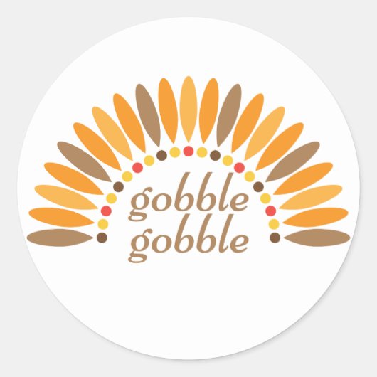 Gobble Gobble Thanksgiving Ronde Sticker (Voorkant)
