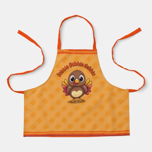 gobble gobble Thanksgiving schort (Voorkant)