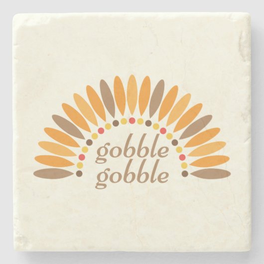 Gobble Gobble Thanksgiving Stenen Onderzetter (Voorkant)