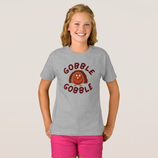 Gobble Gobble Thanksgiving T-Shirt (Voorkant volledig)