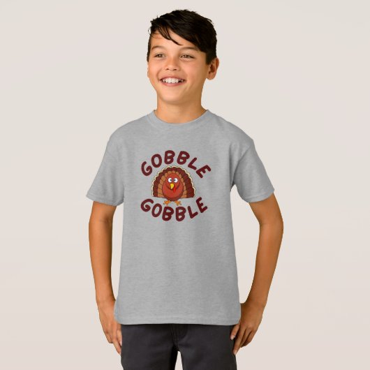 Gobble Gobble Thanksgiving T-Shirt (Voorkant volledig)
