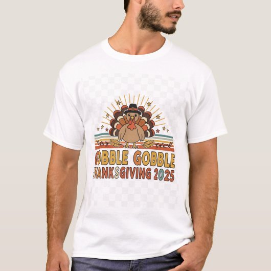 Gobble Gobble Thanksgiving T-shirt 2025 (Voorkant)