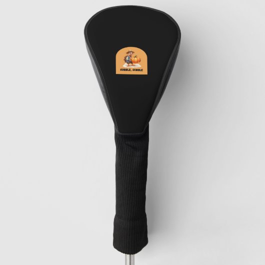 Gobble, Gobble Thanksgiving Turkije met pompoen Cl Golfheadcover (Voorkant)