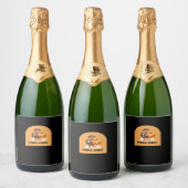 Gobble, Gobble Thanksgiving Turkije met pompoen Cl Sparkling Wijnetiket (Flessen)