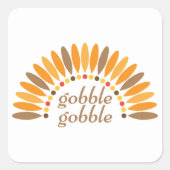Gobble Gobble Thanksgiving Vierkante Sticker (Voorkant)