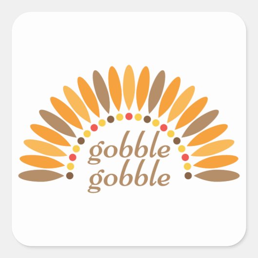 Gobble Gobble Thanksgiving Vierkante Sticker (Voorkant)
