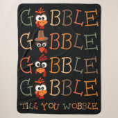 Gobble Gobble Tot Dat Je Wobbelt Grappige Thanksgi Sherpa Deken (Voorkant)