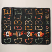 Gobble Gobble Tot Dat Je Wobbelt Grappige Thanksgi Sherpa Deken (Voorkant (horizontaal))