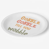Gobble Gobble tot je wiebelt | THANKSGIVING Papieren Bordje (Gekanteld)