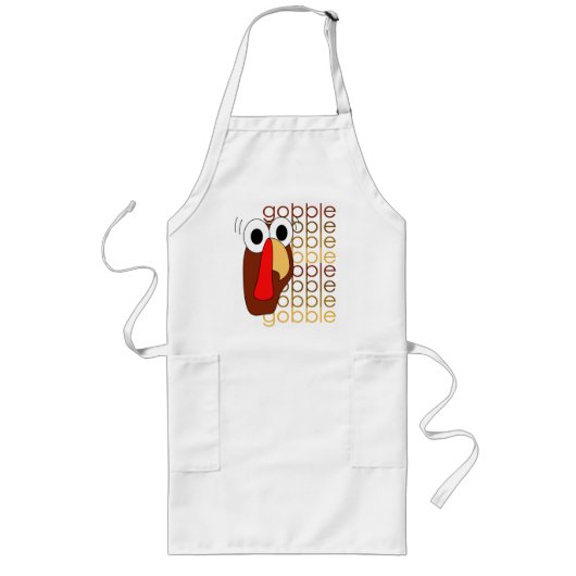 Gobble Gobble Turkey Apron #2 Lang Schort (Voorkant)
