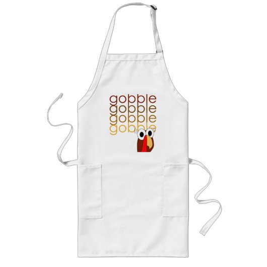 Gobble Gobble Turkey Apron Lang Schort (Voorkant)