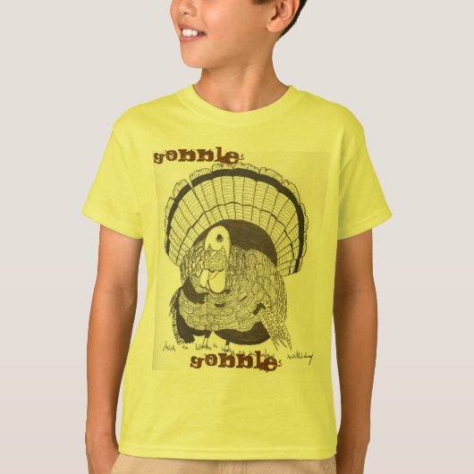 Gobble Gobble Turkey Kinder Basic T shirt (Voorkant)