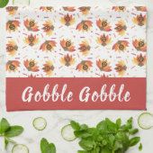 Gobble Gobble Turkey Pattern Thanksgiving Theedoek (Gevouwen)