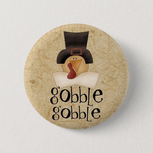 Gobble Gobble Turkey Ronde Button 5,7 Cm (Voorkant)