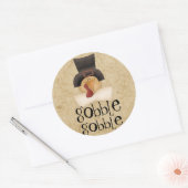 Gobble Gobble Turkey Ronde Sticker (Envelop)