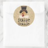 Gobble Gobble Turkey Ronde Sticker (Tas)