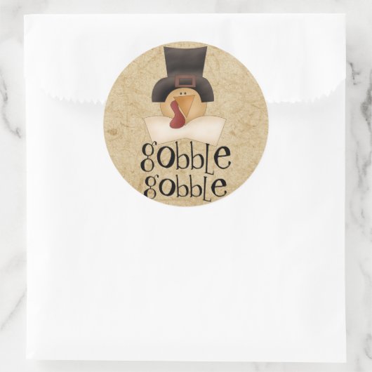 Gobble Gobble Turkey Ronde Sticker (Tas)