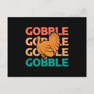Gobble Gobble Turkey Thanksgiving Family Matching Briefkaart