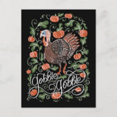 Gobble Gobble Turkey Thanksgiving Feestdagenkaart (Voorkant)