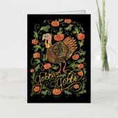 Gobble Gobble Turkey Thanksgiving Folie Feestdagenkaart (Voorkant)