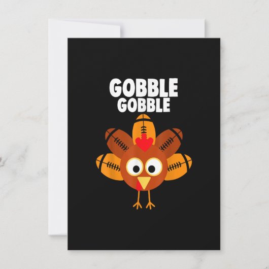 Gobble Gobble Turkey Thanksgiving Football Kaart (Voorkant)