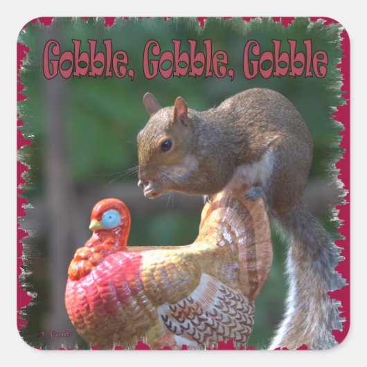 Gobble Gobble Vierkante Sticker (Voorkant)