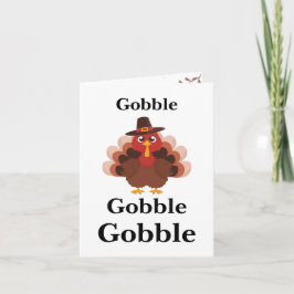 Gobble Happy Thanksgiving Schattige Turkije minima Feestdagen Kaart
