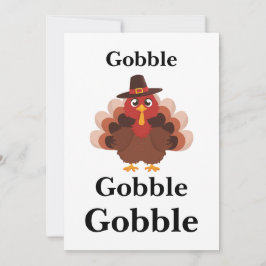 Gobble Happy Thanksgiving Schattige Turkije minima Feestdagenkaart
