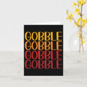 Gobble Happy Thanksgiving Turkije Dankbaar B Kaart (Gele Bloem)