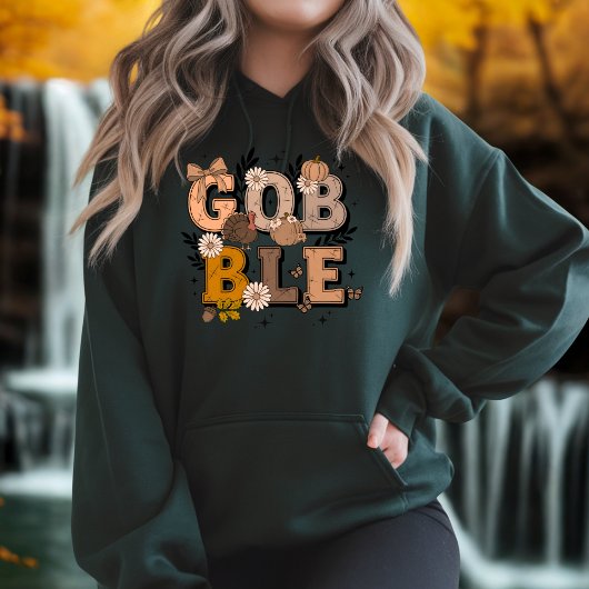 Gobble Herfst Vakantie Herfst Boho Thanksgiving Hoodie