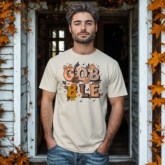 Gobble Herfst Vakantie Herfst Boho Thanksgiving T-shirt