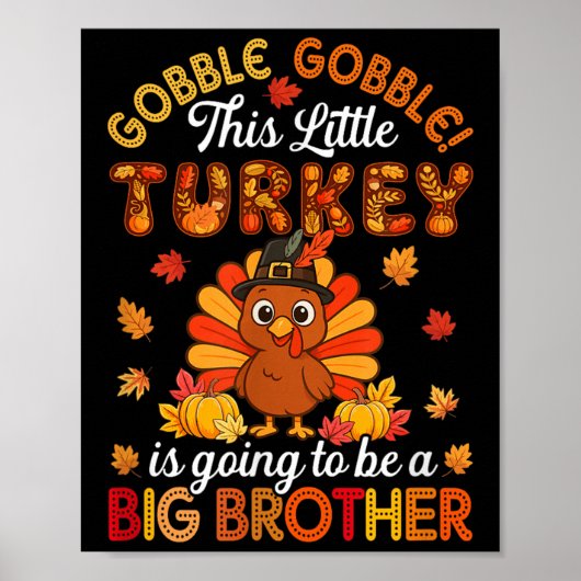 Gobble Kleine Kalkoen Gaat Grote Broer Worden Th Poster (Voorkant)