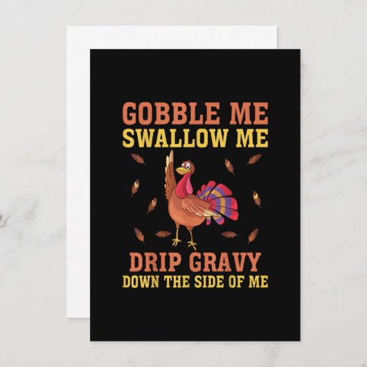 Gobble me Swallow me Drip Gravy Thanksgiving for M Kaart (Voorkant / Achterkant)
