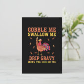 Gobble me Swallow me Drip Gravy Thanksgiving for M Kaart (Staand voorkant)