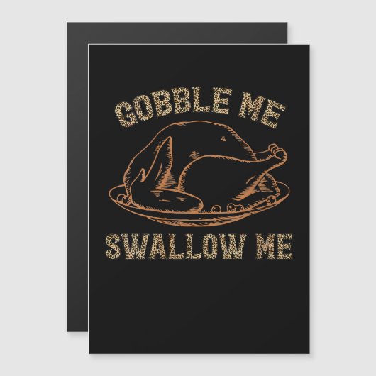 Gobble Me Swallow me Leopard Thanksgiving Gifts Magnetische Uitnodiging (Voorkant / Achterkant)