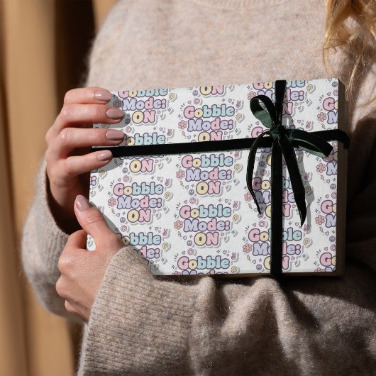 Gobble Mode: ON Festive Wrapping Paper Cadeaupapier