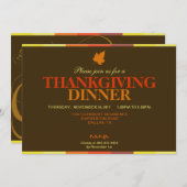 Gobble Multicolored Thanksgiving Uitnodiging (Voorkant / Achterkant)