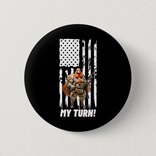 Gobble My Turn Funny Vlag van de VS Ronde Button 5,7 Cm (Voorkant)