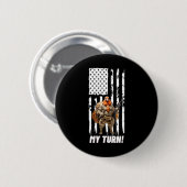 Gobble My Turn Funny Vlag van de VS Ronde Button 5,7 Cm (Voorkant /achterkant)