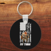 Gobble My Turn Funny Vlag van de VS Sleutelhanger (Voorkant)