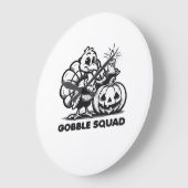 Gobble Squad Leuk Thanksgiving Kalkoen Design Fa Grote Klok (Hoek)
