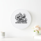 Gobble Squad Leuk Thanksgiving Kalkoen Design Fa Grote Klok (Huis)