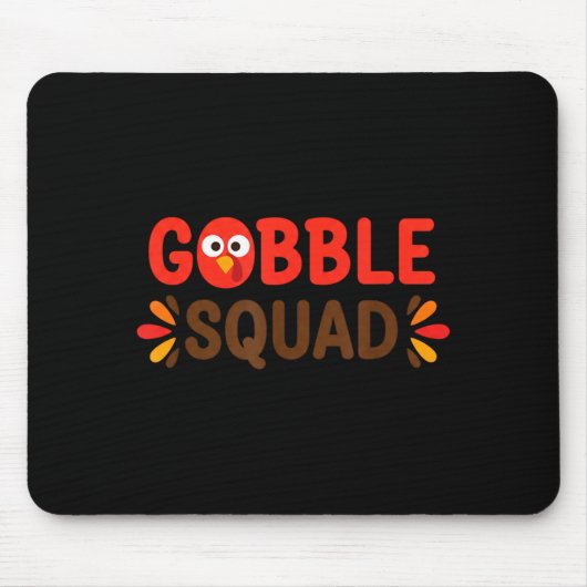 Gobble Squad Thanksgiving kalkoendag lunch dames c Muismat (Voorkant)