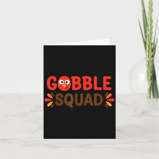 Gobble Squad Thanksgiving Turkey Day Lunch Lady Ca Kaart (Voorkant)