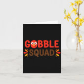 Gobble Squad Thanksgiving Turkey Day Lunch Lady Ca Kaart (Gele Bloem)