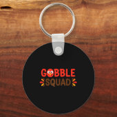 Gobble Squad Thanksgiving Turkey Day Lunch Lady Ca Sleutelhanger (Voorkant)