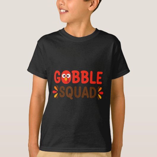 Gobble Squad Thanksgiving Turkey Day Lunch Lady Ca T-shirt (Voorkant)