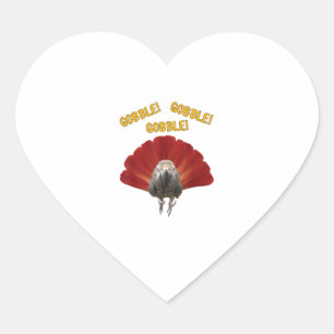 Gobble! Thanksgiving Afrikaanse grijze papegaai Hart Sticker
